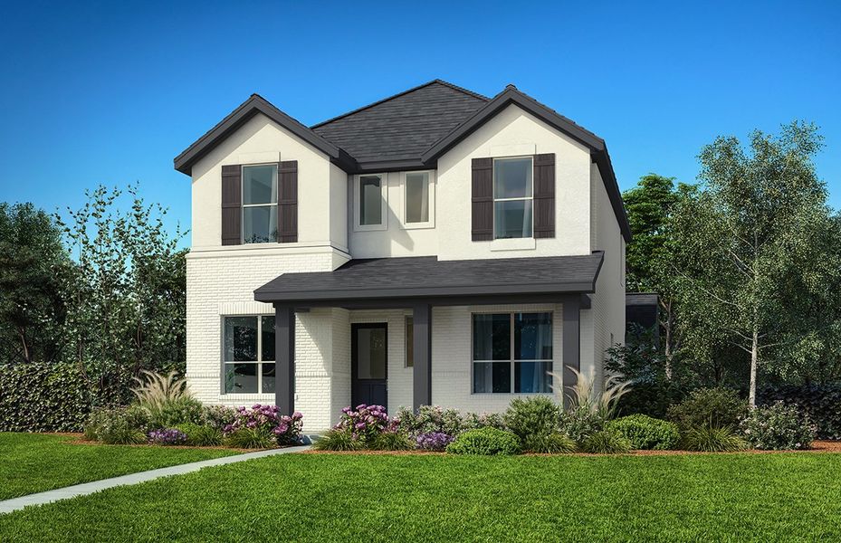 Representative exterior photo of a completed home built from the Aubrey by Landon Homes in Dominion at Brookhollow, Prosper, TX (Image 2).