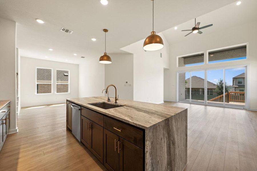 Furnished interior view inside a new home in Wolf Ranch, Georgetown (Image 13). Furnished interior view inside a new home in Wolf Ranch, Georgetown (Image 13).