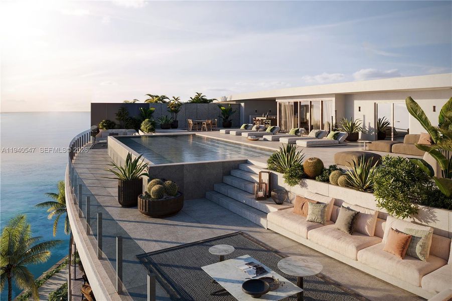 Private rooftop and pool