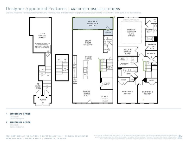 2D floor plan layout of this home in The Nations, Nashville, TN (Image 7).