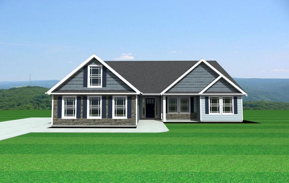 Representative exterior photo of a completed home built from the Drayton by Enchanted Homes in Ballentine Ridge, Lyman, SC (Image 14).