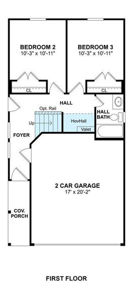 The Carter floor plan by K. Hovnanian Homes. 1st Floor shown. *Prices, plans, dimensions, features, specifications, materials, and availability of homes or communities are subject to change without notice or obligation.