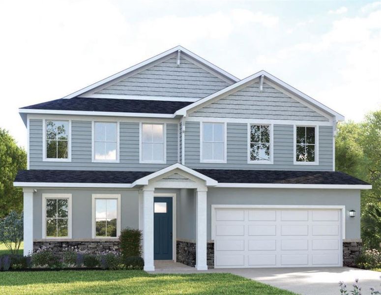 Front exterior of a new home in Malabar Springs, Palm Bay, FL, highlighting curb appeal (Image 1). Front exterior of a new home in Malabar Springs, Palm Bay, FL, highlighting curb appeal (Image 1).
