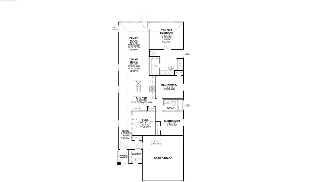 2D floor plan layout for the Aster - 30' Smart Series by M/I Homes in Lane Ranch, Sanger, TX (Image 3). 2D floor plan layout for the Aster - 30' Smart Series by M/I Homes in Lane Ranch, Sanger, TX (Image 3).