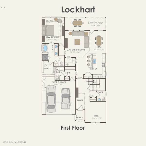 2D floor plan layout for the Lockhart by Pulte Homes in Lago Mar, Texas City, TX (Image 4). 2D floor plan layout for the Lockhart by Pulte Homes in Lago Mar, Texas City, TX (Image 4).