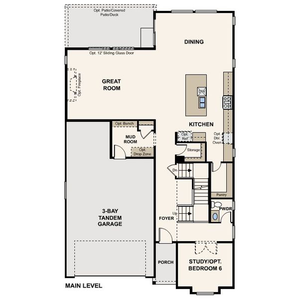 2D floor plan layout for the The Shenandoah by Century Communities in Legacy at Kime Ranch, Parker, CO (Image 3).