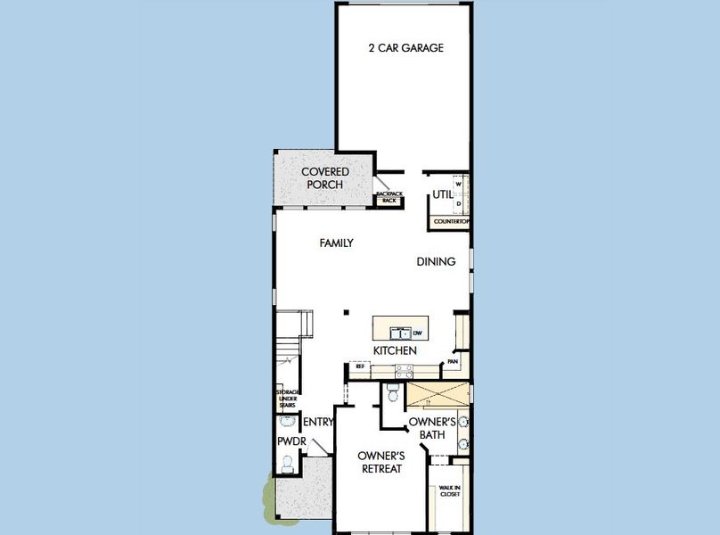 2D floor plan layout for the The Mathew by David Weekley Homes in Edgewater Garden Series, Royse City, TX (Image 6).