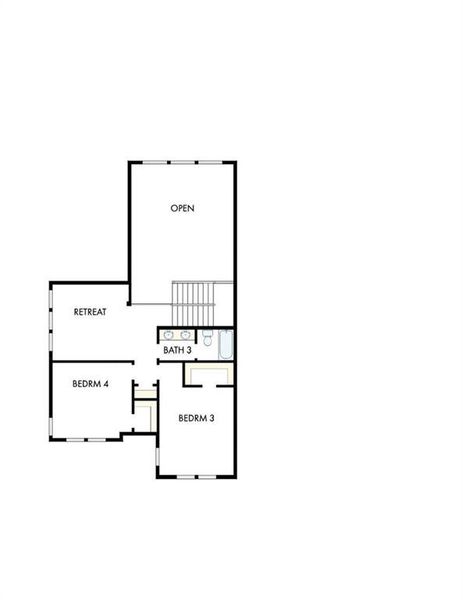 2D floor plan layout of this home in Meadow Brook Farms, Cumming, GA (Image 3).