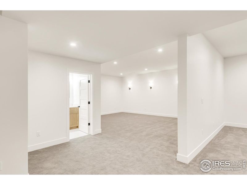 Media/movie room with 3/4 bath