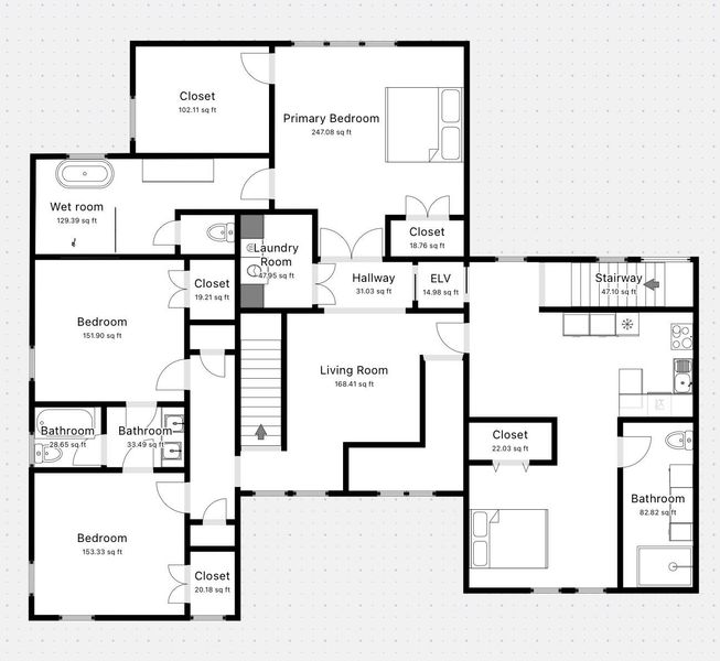 2D floor plan layout of this home in , Mount Pleasant, SC (Image 5).