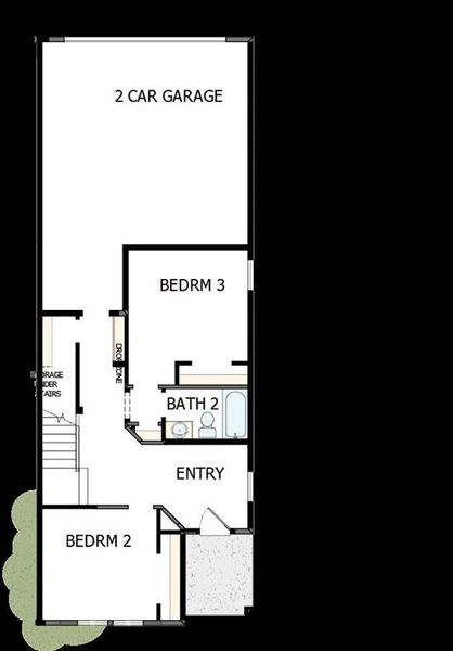 2D floor plan layout of this home in Hillside at Las Colinas, Irving, TX (Image 4).