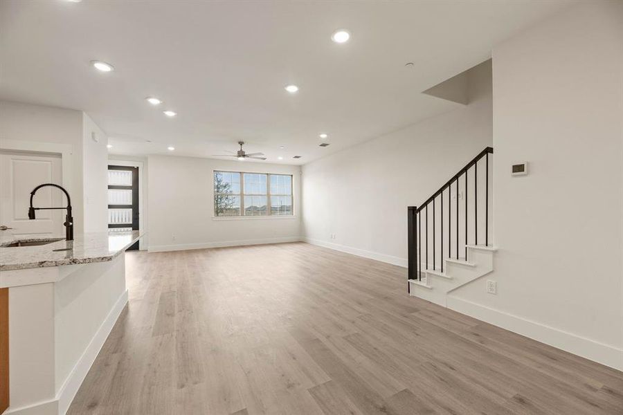 The dining area offers a perfect space for cozy family meals. The dining area offers a perfect space for cozy family meals.