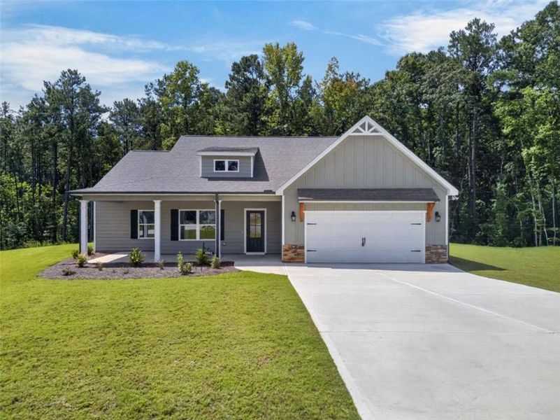 Front exterior of a new home in , Winston, GA, highlighting curb appeal (Image 19).