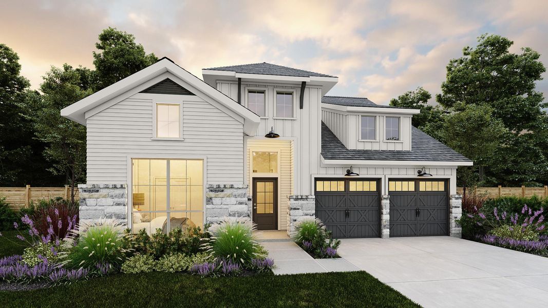 Front exterior of a new home in Easton Park, Austin, TX, highlighting curb appeal (Image 5).