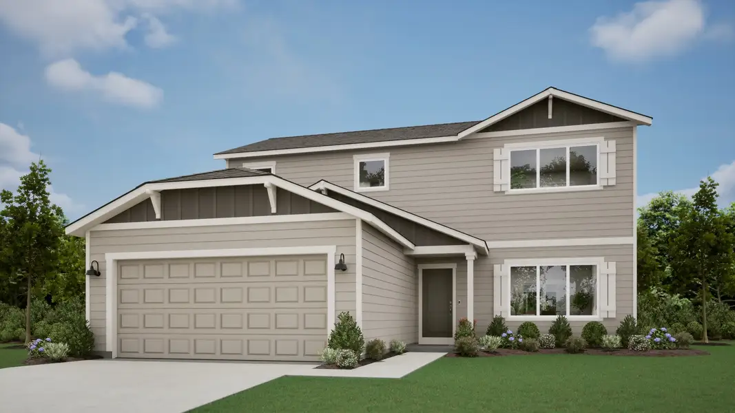 Representative exterior photo of a completed home built from the Metolius by MonteVista Homes in Feather Ridge, Redmond, OR (Image 3).