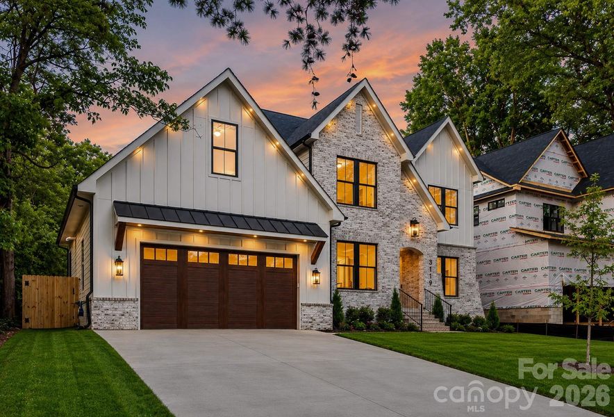 The exterior lighting is amazing!  2 Other new construction projects being built on this street and one tear down for sale...get in before prices soar!