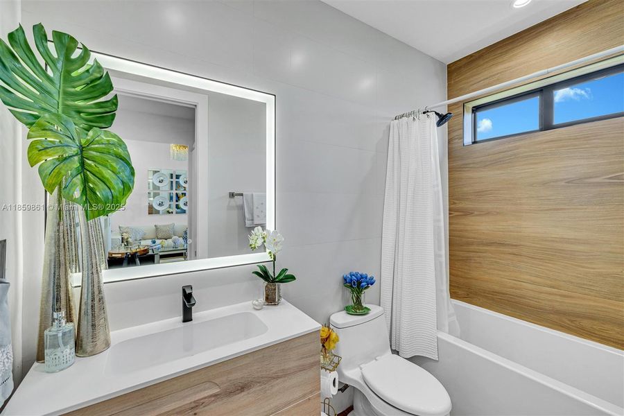 Furnished interior view inside a new home in , Miami (Image 26).