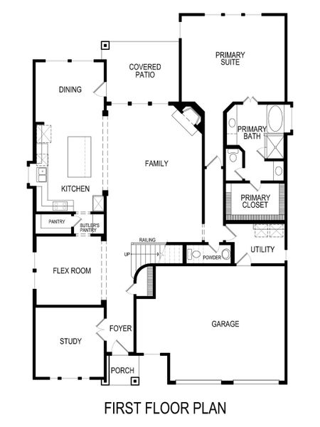 2D floor plan layout for the Hillcrest 45 2F (w/Media) by First Texas Homes in Estates at Edgewood Creek, Celina, TX (Image 5).
