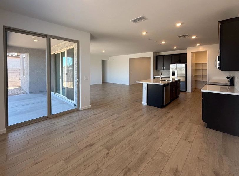 Dining into kitchen and great room
