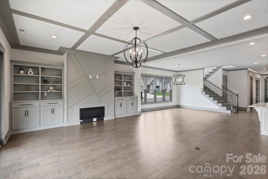 Great Room Gas Fireplace with Built-in Shelving Great Room Gas Fireplace with Built-in Shelving