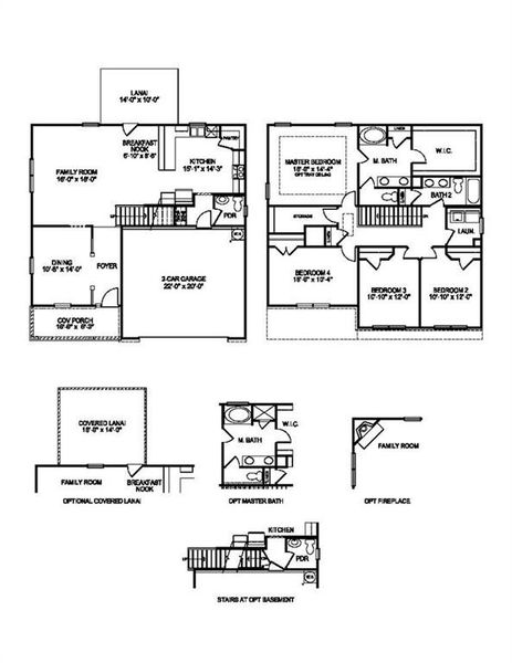 2D floor plan layout of this home in Thunder Ridge, Dawsonville, GA (Image 5).