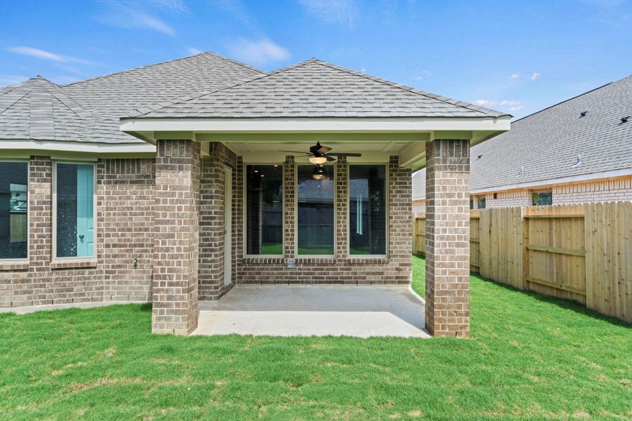 Exterior details and patio area of a home in The Trails, New Caney (Image 4). Exterior details and patio area of a home in The Trails, New Caney (Image 4).
