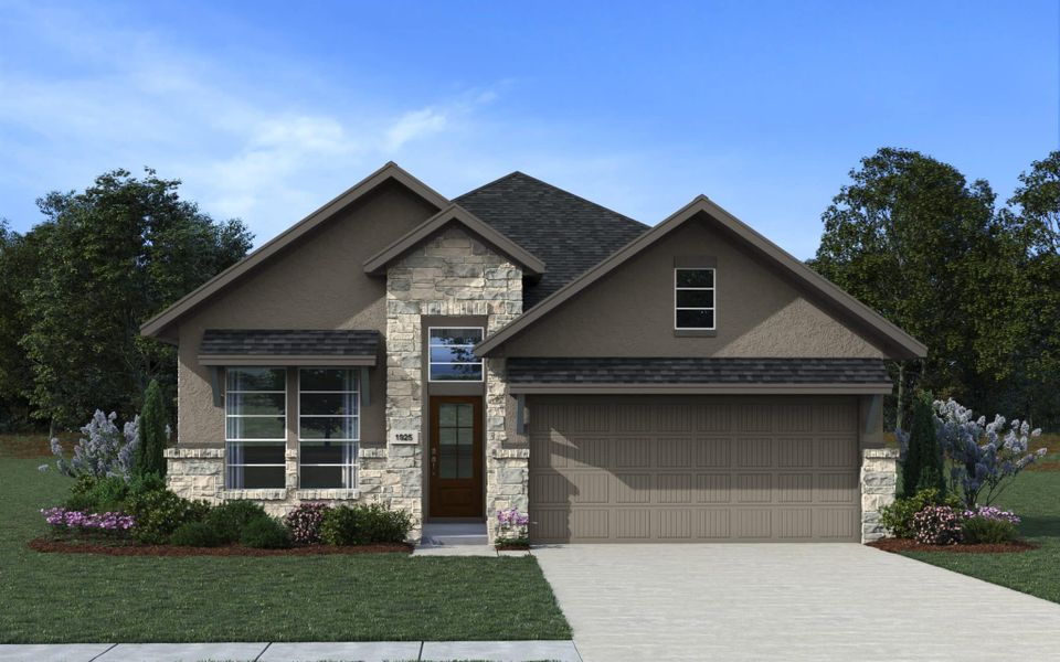 Representative exterior photo of a completed home built from the Austin – 45′ Lot by Chesmar Homes in Bridgeland, Cypress, TX (Image 20).