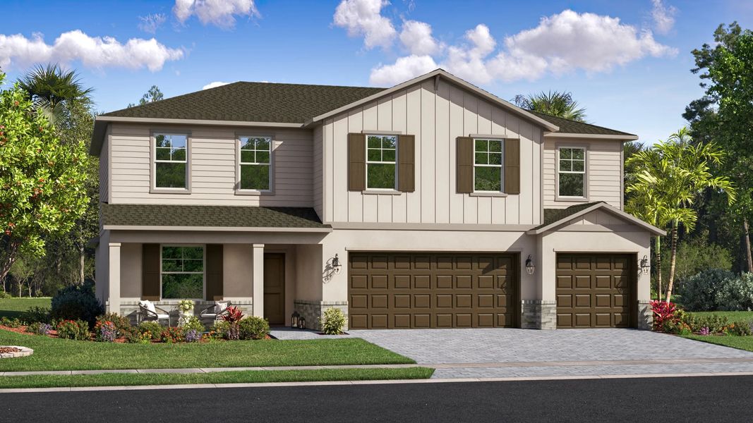 Exterior E with landscaping