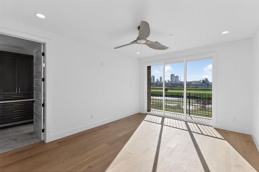 Primary bedroom virtually staged.
