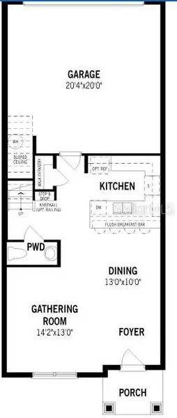 2D floor plan layout of this home in Gardenia Reserve, Apopka, FL (Image 4).