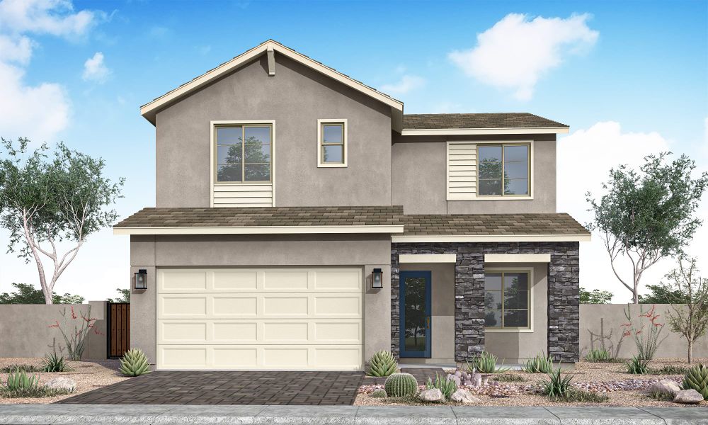 Representative exterior photo of a completed home built from the Sierra Plan 3509 by Tri Pointe Homes in Soleo, San Tan Valley, AZ (Image 20). Representative exterior photo of a completed home built from the Sierra Plan 3509 by Tri Pointe Homes in Soleo, San Tan Valley, AZ (Image 20).