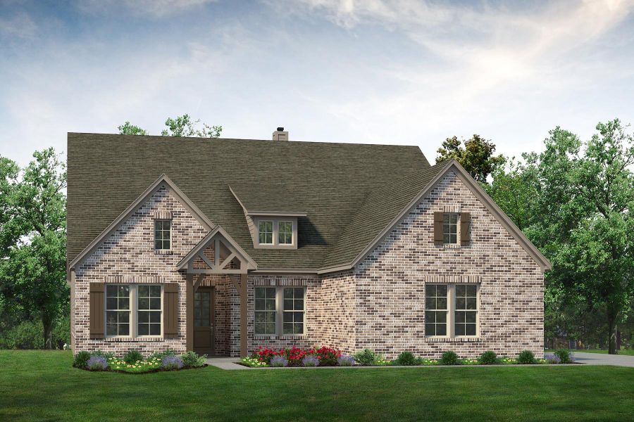 Elevation B - 3 Car Side Entry Garage