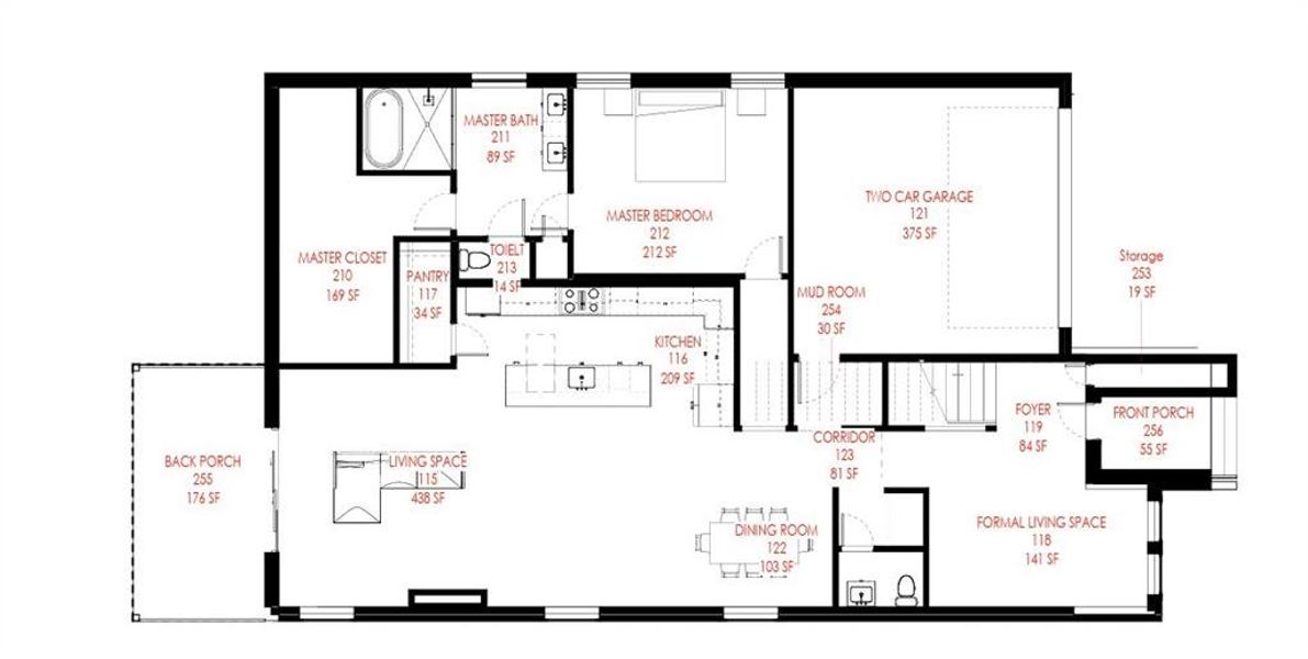 2D floor plan layout of this home in , Dallas, TX (Image 6).