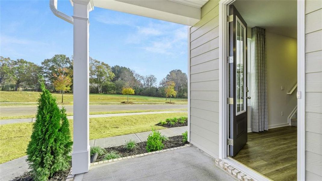 Exterior details and patio area of a home in Brookland Commons, Monroe (Image 4).