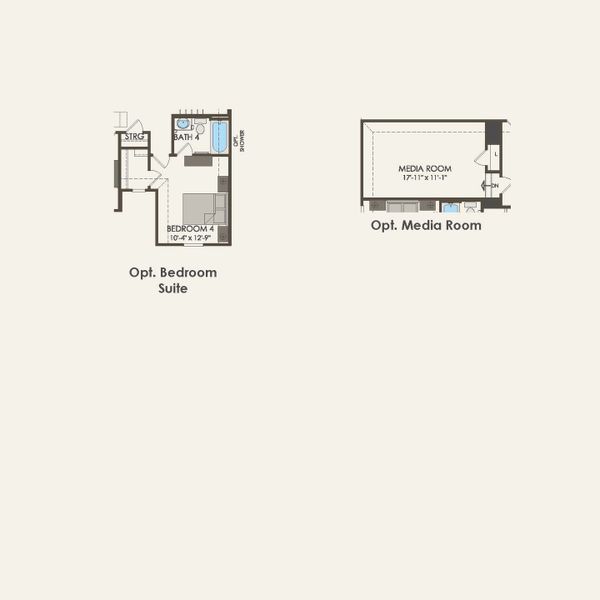 2D floor plan layout for the San Marcos by Pulte Homes in Ribbonwood, Aubrey, TX (Image 5).