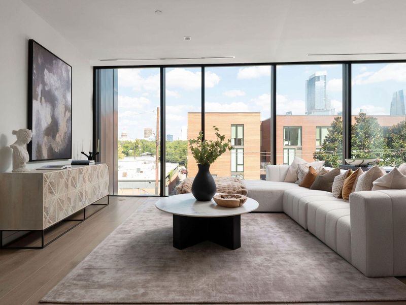 Furnished interior view inside a new home in The Colorfield, Austin (Image 16).