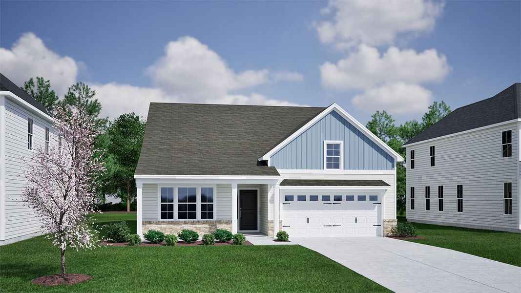 Representative exterior photo of a completed home built from the Gwinnett II - Genesis Value Collection by Mungo Homes in Stapleton, Clemmons, NC (Image 14).