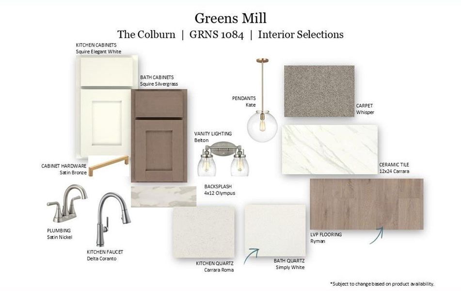 Sample of building materials used in homes in The Landing at Greens Mill, Columbia (Image 48).