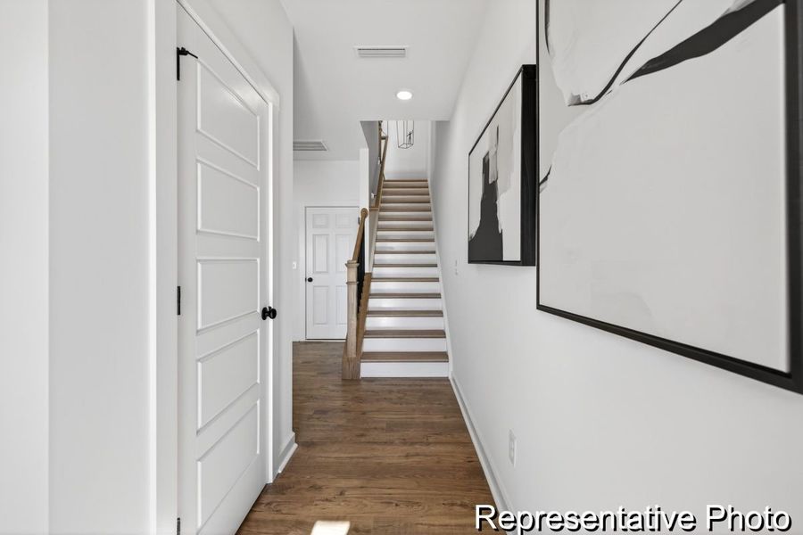 Spacious, unfurnished interior of a new home in North District at Flowers Plantation Townhomes, Clayton (Image 19). Spacious, unfurnished interior of a new home in North District at Flowers Plantation Townhomes, Clayton (Image 19).