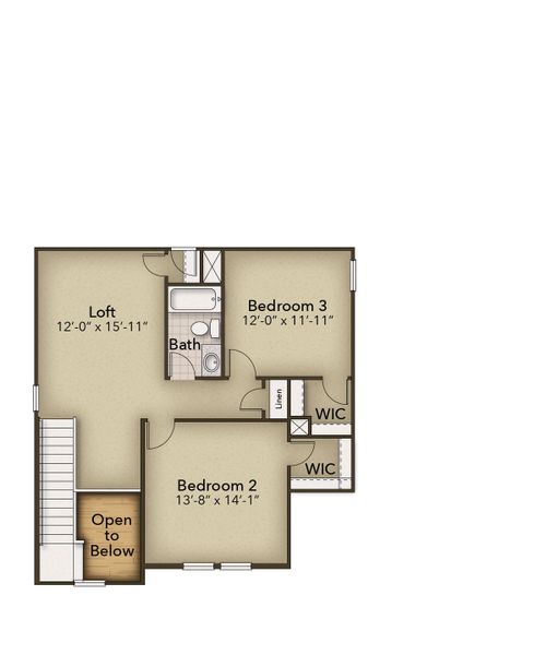 2D floor plan layout of this home in Terrapin, Leland, NC (Image 5).