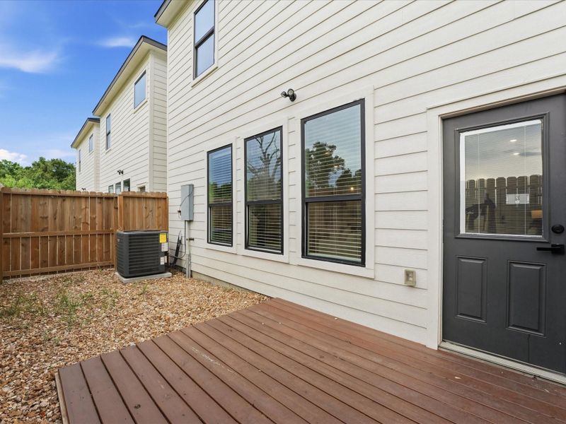 Exterior details and patio area of a home in , Houston (Image 31).