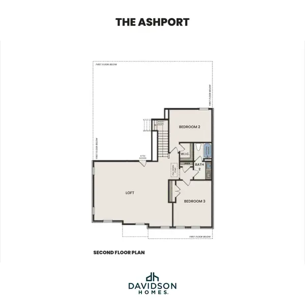 2D floor plan layout for the The Ashport C by Davidson Homes LLC in Rayburn Valley, San Antonio, TX (Image 3).