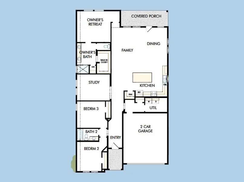 2D floor plan layout for the The Cherry Blossom by David Weekley Homes in Legacy, League City, TX (Image 5). 2D floor plan layout for the The Cherry Blossom by David Weekley Homes in Legacy, League City, TX (Image 5).