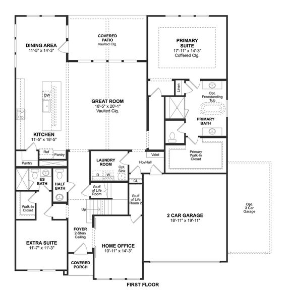2D floor plan layout for the Rotterdam by K. Hovnanian® Homes in Wellington, Fort Worth, TX (Image 3). 2D floor plan layout for the Rotterdam by K. Hovnanian® Homes in Wellington, Fort Worth, TX (Image 3).