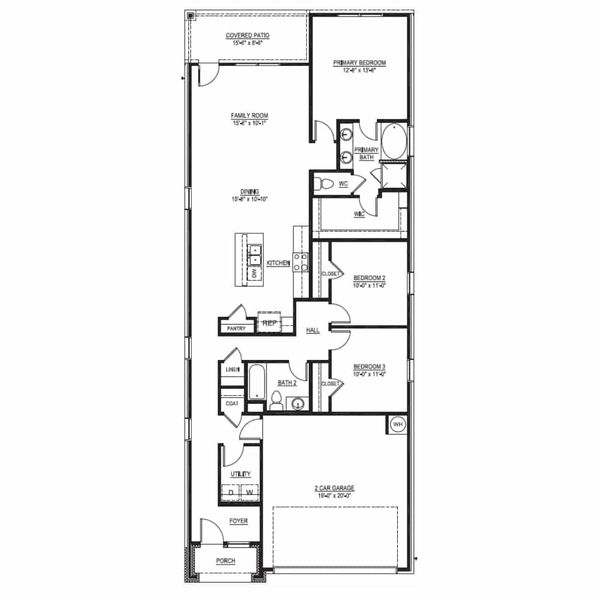 2D floor plan layout for the The Briarwood by Lillian Custom Homes in Tabor Ranch, Ponder, TX (Image 5). 2D floor plan layout for the The Briarwood by Lillian Custom Homes in Tabor Ranch, Ponder, TX (Image 5).