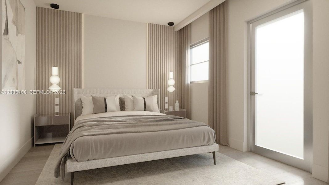 Furnished interior view inside a new home in , Miami Beach (Image 22).