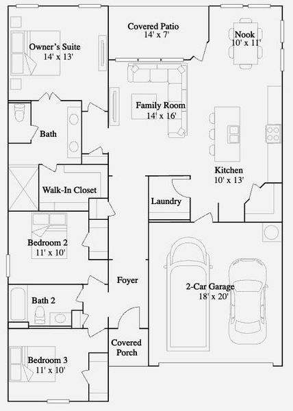 2D floor plan layout of this home in The Grand Prairie, Hockley, TX (Image 2). 2D floor plan layout of this home in The Grand Prairie, Hockley, TX (Image 2).