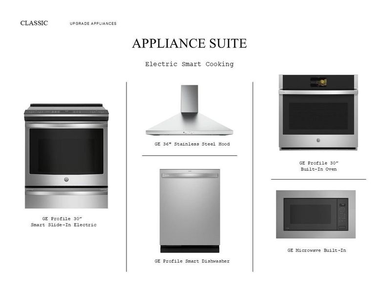 Classic Look Palette 6: Appliance Selection Sheet (*Artist rendering used for illustration purposes only.) Classic Look Palette 6: Appliance Selection Sheet (*Artist rendering used for illustration purposes only.)