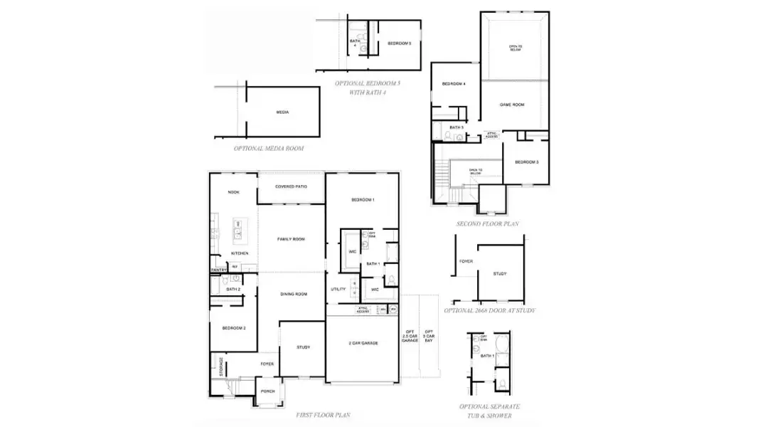 2D floor plan layout of this home in Evergreen, Rosenberg, TX (Image 3).