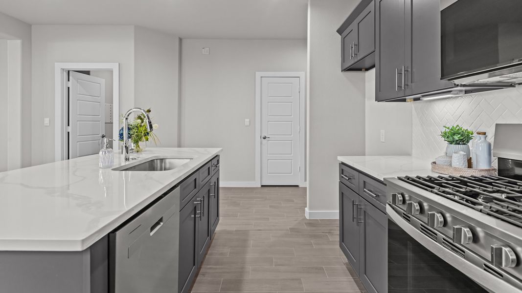 Representative furnished interior of a home built from the THE HOBBS by D.R. Horton in Northwest Passage, Midland (Image 6). Representative furnished interior of a home built from the THE HOBBS by D.R. Horton in Northwest Passage, Midland (Image 6).